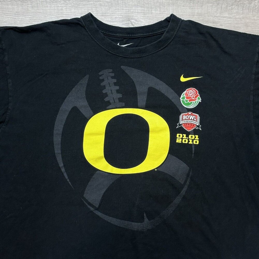 Oregon DUCKS Football NIKE 2010 ROSE BOWL Loose Fit TEE SHIRT Men's XL Oversized - Picture 5 of 9
